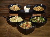 Melamine Buffet Bowls with stands and food service