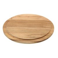 330mm Round Wood Serving Board with edge groove for lid