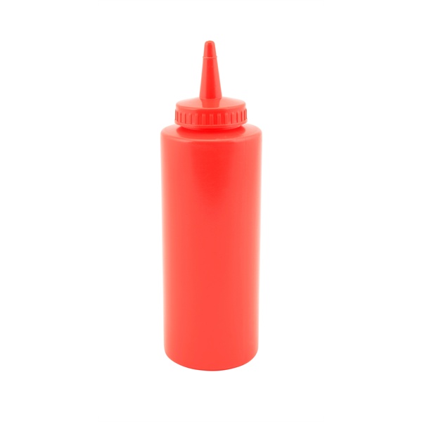 Red Plastic Ketchup Bottle